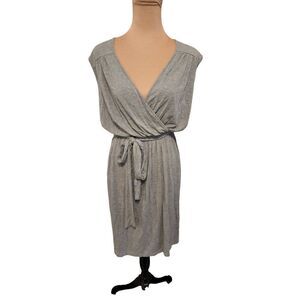 Women's Large Grey Knit Philosophy Faux Wrap Dress